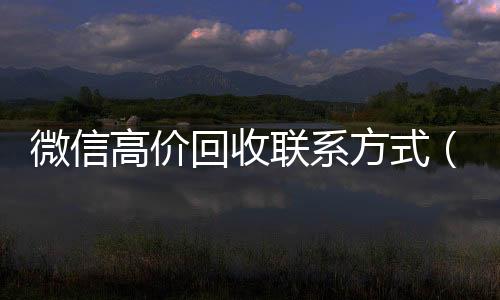 微信高价回收联系方24小时全天收购vx式（微信高价回收联系方式怎么写）